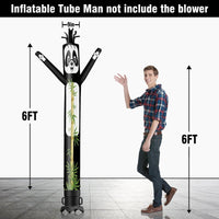 6 10 15 20FT Tall Panda Waving Inflatable Tube Man(Blower Not Included)