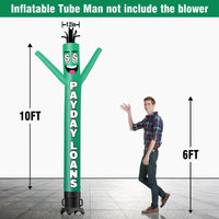 6 10 15 20FT Tall Payday Loans Waving Inflatable Tube Man(Blower Not Included)