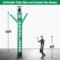 6 10 15 20FT Tall Payday Loans Waving Inflatable Tube Man(Blower Not Included)