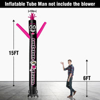 6 10 15 20FT Tall Permanent Makeup Waving Inflatable Tube Man(Blower Not Included)