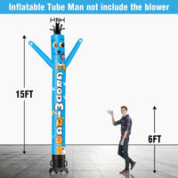 6 10 15 20FT Tall Pet Grooming Waving Inflatable Tube Man(Blower Not Included)