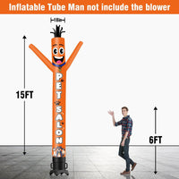 6 10 15 20FT Tall Pet Salon Waving Inflatable Tube Man(Blower Not Included)