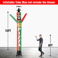 6 10 15 20FT Tall Pizza 01 Waving Inflatable Tube Man(Blower Not Included)