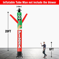 6 10 15 20FT Tall Pizza Waving Inflatable Tube Man(Blower Not Included)