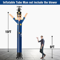 6 10 15 20FT Tall Police Waving Inflatable Tube Man(Blower Not Included)