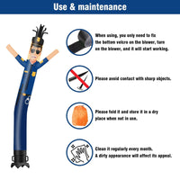 6 10 15 20FT Tall Police Waving Inflatable Tube Man(Blower Not Included)