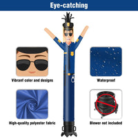 6 10 15 20FT Tall Police Waving Inflatable Tube Man(Blower Not Included)