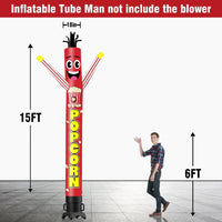 6 10 15 20FT Tall Popcorn Waving Inflatable Tube Man(Blower Not Included)
