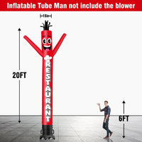 6 10 15 20FT Tall Restaurant Waving Inflatable Tube Man(Blower Not Included)