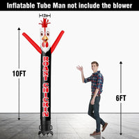 6 10 15 20FT Tall Roast Chicken Waving Inflatable Tube Man(Blower Not Included)