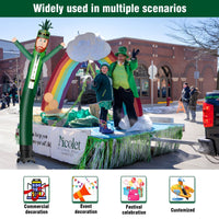 6 10 15 20FT Tall Saint Patrick Waving Inflatable Tube Man(Blower Not Included)