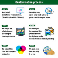 6 10 15 20FT Tall Sandwich Waving Inflatable Tube Man(Blower Not Included)