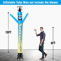 6 10 15 20FT Tall Shaved Ice Waving Inflatable Tube Man(Blower Not Included)