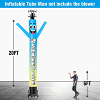 6 10 15 20FT Tall Shaved Ice Waving Inflatable Tube Man(Blower Not Included)