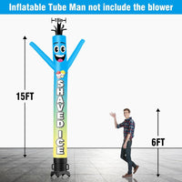 6 10 15 20FT Tall Shaved Ice Waving Inflatable Tube Man(Blower Not Included)