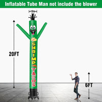 6 10 15 20FT Tall Shrimp Tacos Waving Inflatable Tube Man(Blower Not Included)