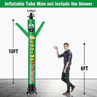 6 10 15 20FT Tall Shrimp Tacos Waving Inflatable Tube Man(Blower Not Included)