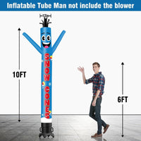 6 10 15 20FT Tall Snow Cones Waving Inflatable Tube Man(Blower Not Included)