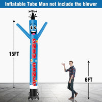 6 10 15 20FT Tall Snow Cones Waving Inflatable Tube Man(Blower Not Included)
