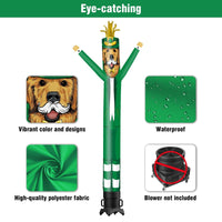 6 10 15 20FT Tall St. Patrick's Day Leprechaun Dog Waving Inflatable Tube Man(Blower Not Included)