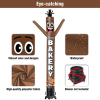 6 10 15 20FT Tall Bakery Waving Inflatable Tube Man(Blower Not Included)