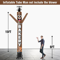 6 10 15 20FT Tall Bakery Waving Inflatable Tube Man(Blower Not Included)