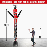 6 10 15 20FT Tall Tattoos 01 Waving Inflatable Tube Man(Blower Not Included)