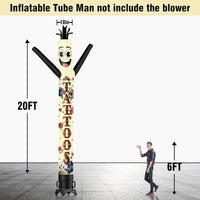 6 10 15 20FT Tall Tattoos Waving Inflatable Tube Man(Blower Not Included)