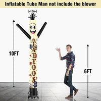 6 10 15 20FT Tall Tattoos Waving Inflatable Tube Man(Blower Not Included)