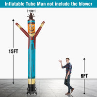 6 10 15 20FT Tall Thanksgiving Day Pumpkin Scarecrow Waving Inflatable Tube Man(Blower Not Included)