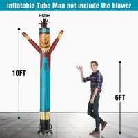 6 10 15 20FT Tall Thanksgiving Day Pumpkin Scarecrow Waving Inflatable Tube Man(Blower Not Included)