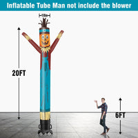6 10 15 20FT Tall Thanksgiving Day Pumpkin Scarecrow Waving Inflatable Tube Man(Blower Not Included)