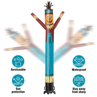 6 10 15 20FT Tall Thanksgiving Day Pumpkin Scarecrow Waving Inflatable Tube Man(Blower Not Included)