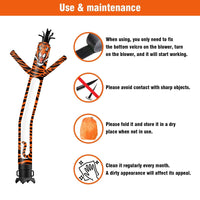 6 10 15 20FT Tall Tiger Waving Inflatable Tube Man(Blower Not Included)