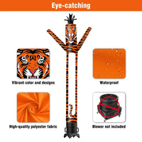 6 10 15 20FT Tall Tiger Waving Inflatable Tube Man(Blower Not Included)
