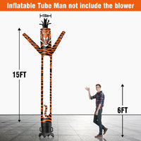 6 10 15 20FT Tall Tiger Waving Inflatable Tube Man(Blower Not Included)