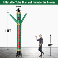 6 10 15 20FT Tall Tortas Waving Inflatable Tube Man(Blower Not Included)