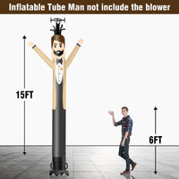 6 10 15 20FT Tall Tuxedo Waving Inflatable Tube Man(Blower Not Included)