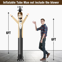 6 10 15 20FT Tall Tuxedo Waving Inflatable Tube Man(Blower Not Included)