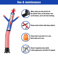 6 10 15 20FT Tall Uncle Sam Waving Inflatable Tube Man(Blower Not Included)