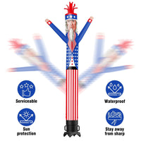 6 10 15 20FT Tall Uncle Sam Waving Inflatable Tube Man(Blower Not Included)