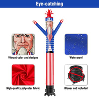 6 10 15 20FT Tall Uncle Sam Waving Inflatable Tube Man(Blower Not Included)