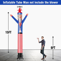 6 10 15 20FT Tall Uncle Sam Waving Inflatable Tube Man(Blower Not Included)