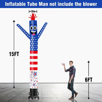 6 10 15 20FT Tall USA American Flag Waving Inflatable Tube Man(Blower Not Included)