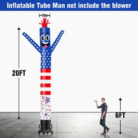 6 10 15 20FT Tall USA American Flag Waving Inflatable Tube Man(Blower Not Included)