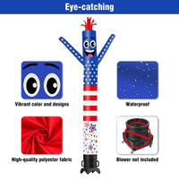 6 10 15 20FT Tall USA American Flag Waving Inflatable Tube Man(Blower Not Included)