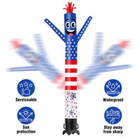 6 10 15 20FT Tall USA American Flag Waving Inflatable Tube Man(Blower Not Included)