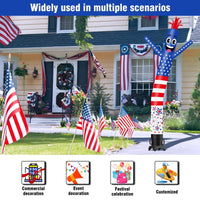 6 10 15 20FT Tall USA American Flag Waving Inflatable Tube Man(Blower Not Included)