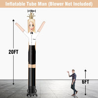 6 10 15 20FT Tall Waitress Waving Inflatable Tube Man(Blower Not Included)