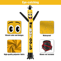 6 10 15 20FT Tall We Buy Gold Waving Inflatable Tube Man(Blower Not Included)